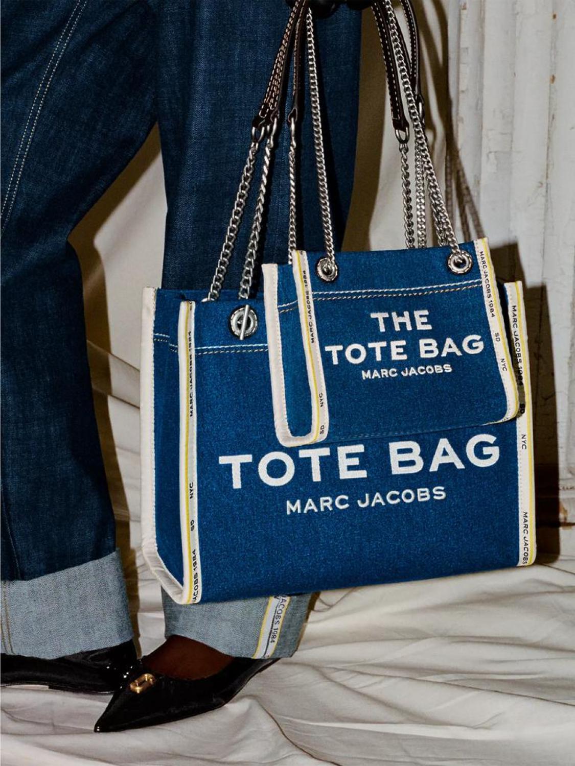 The Denim Chain Medium Tote Bag