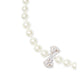 Silver-Tone Cubic Zirconia Bow Imitation Pearl Strand Necklace, 17" + 3" extender