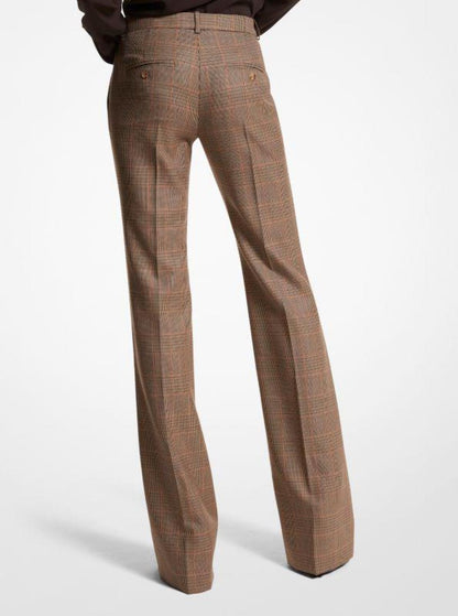 Haylee Glen Plaid Wool Flared Trousers