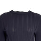 Knitted Crewneck Sweater in Navy Blue Wool