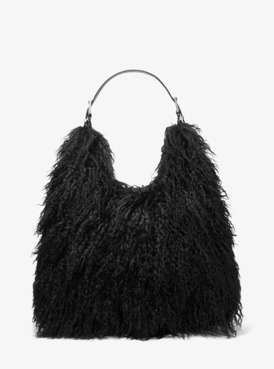 Nolita Large Shearling Leather Hobo Shoulder Bag