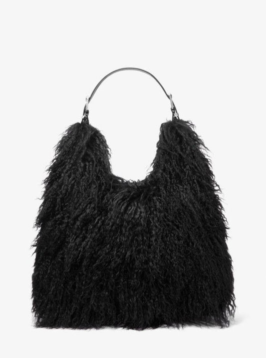 Nolita Large Shearling Leather Hobo Shoulder Bag