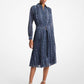 Snake Print Georgette Pleated Shirtdress