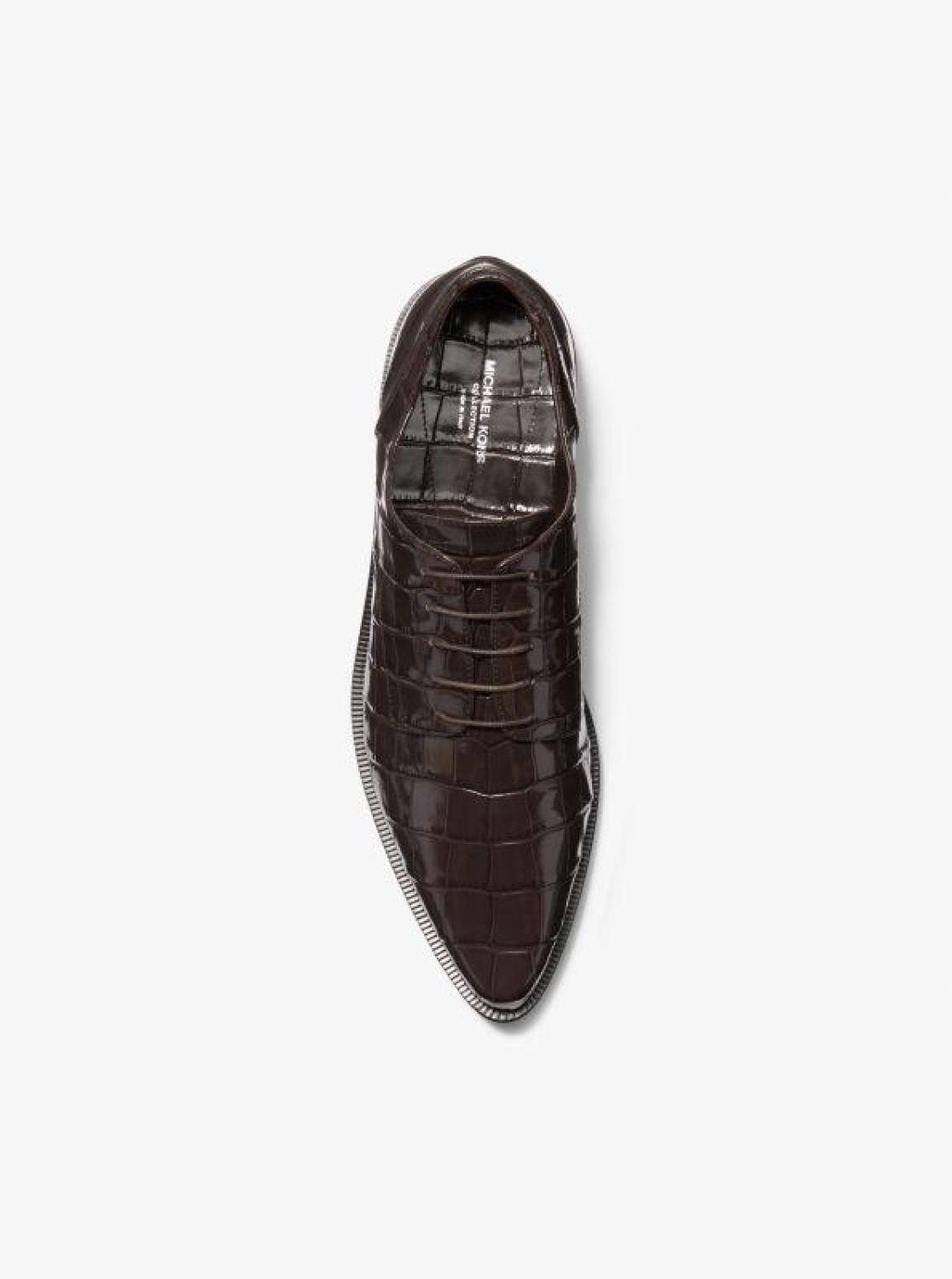 Annette Crocodile Embossed Patent Leather Oxford