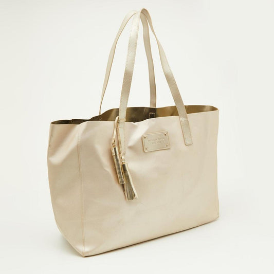 Michael Kors Gold Faux Leather Shopper Tote