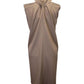 Max Mara Twisted Halter Dress in Beige Wool