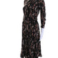 Michael Kors Collection Womens Silk A Line Dress Black Brown