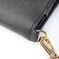 Michael Kors Womens Button Flap Saffiano Leather Wristlet Wallet Black