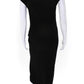 Michael Kors Collection Womens Jersey Knit Drape Ruffle Hi-Low Black Dress