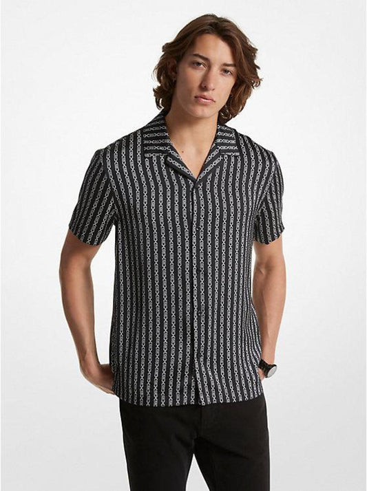 Empire Logo Striped Woven Camp Shirt