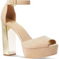 Porter Womens Suede Almond Toe Platform Heels