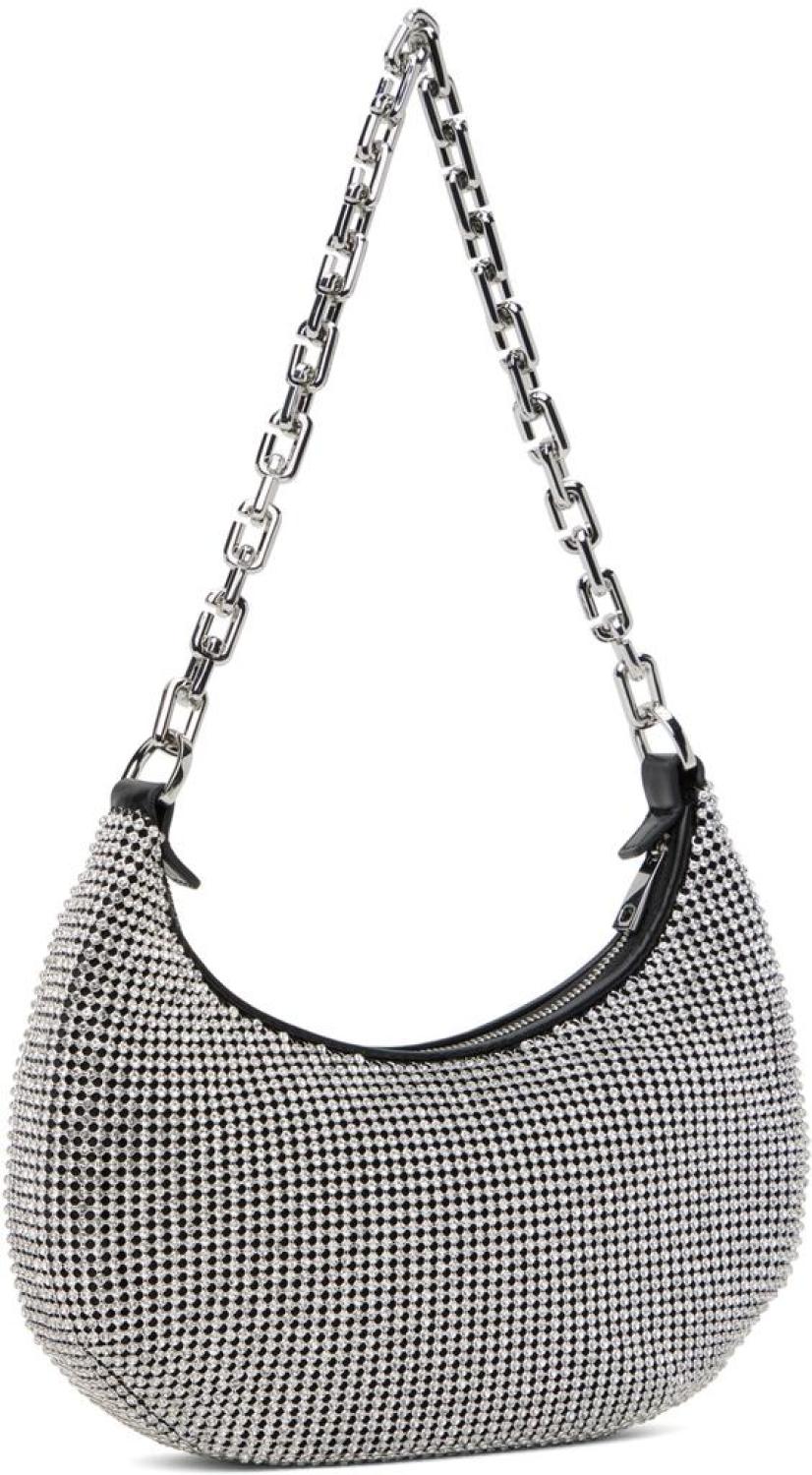 Silver 'The Rhinestone Small Curve' Bag