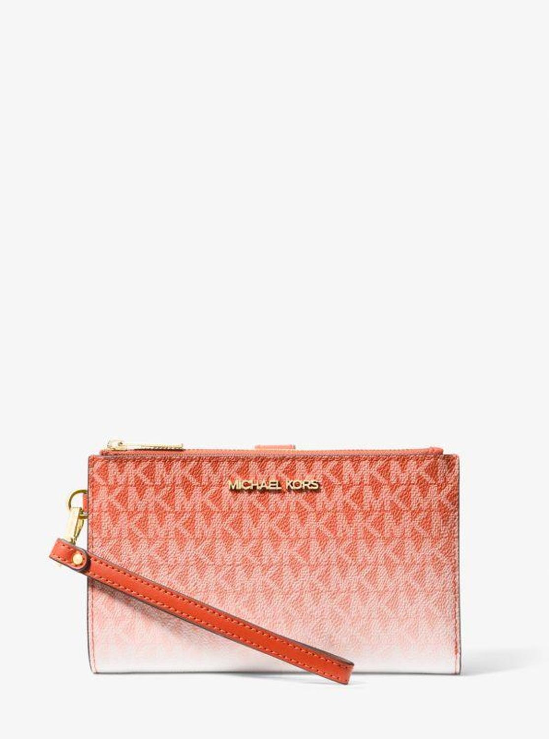 Jet Set Large Ombré Signature Logo Wristlet