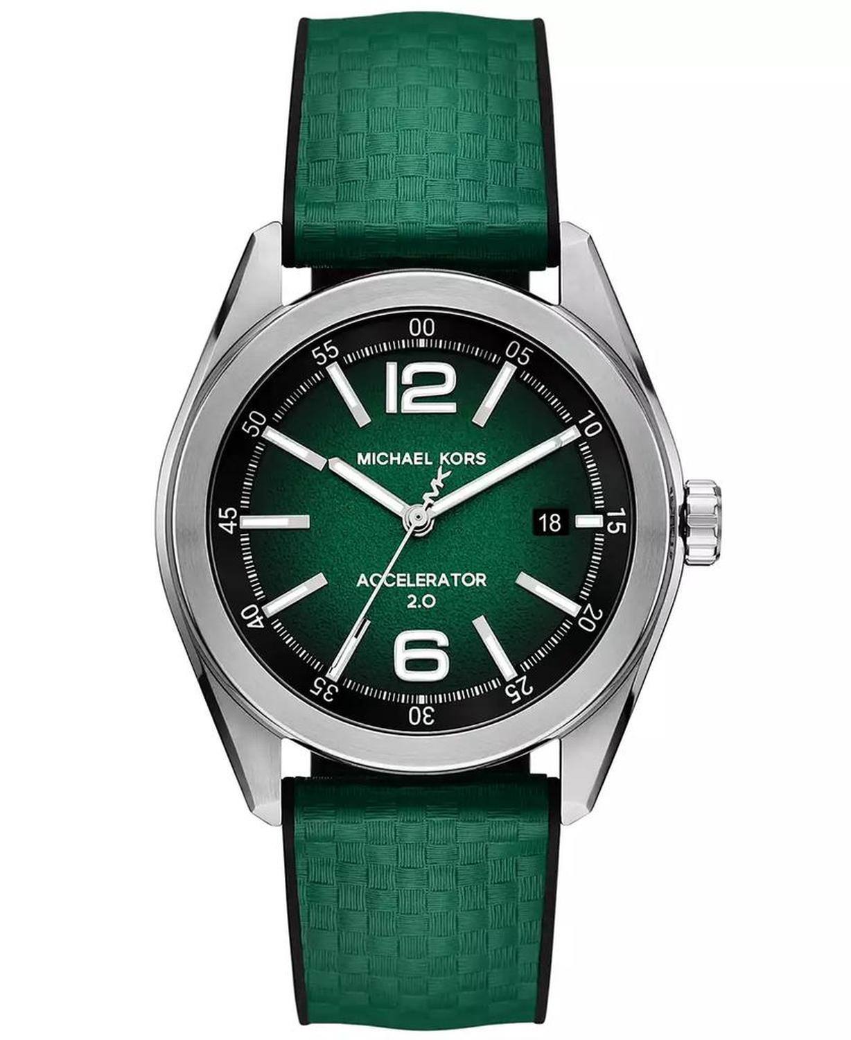 Men's Accelerator 2.0 Three-Hand Date Green Nylon and Silicone Watch 42mm