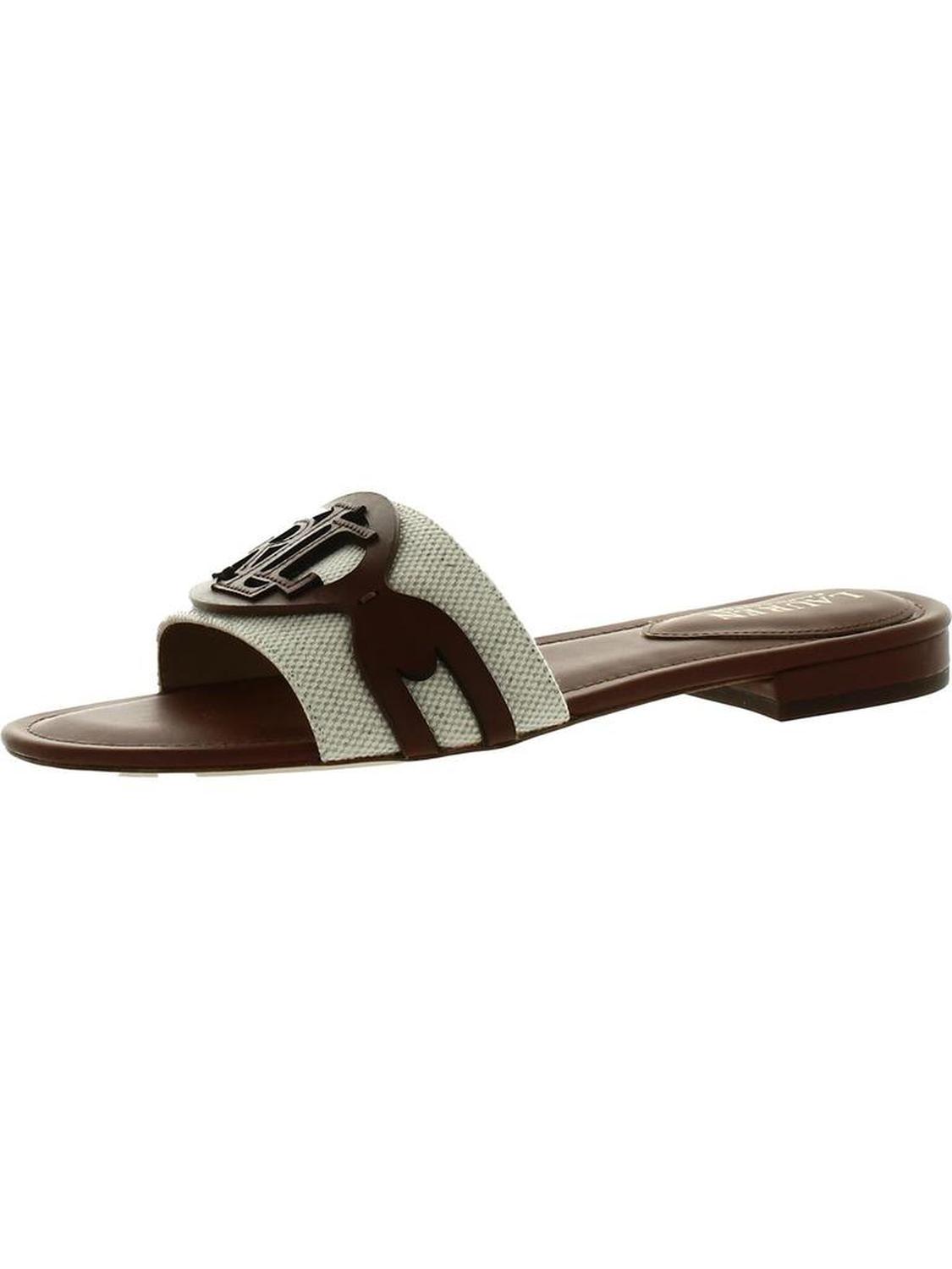 ALEGRA Womens Logo Canvas Slide Sandals