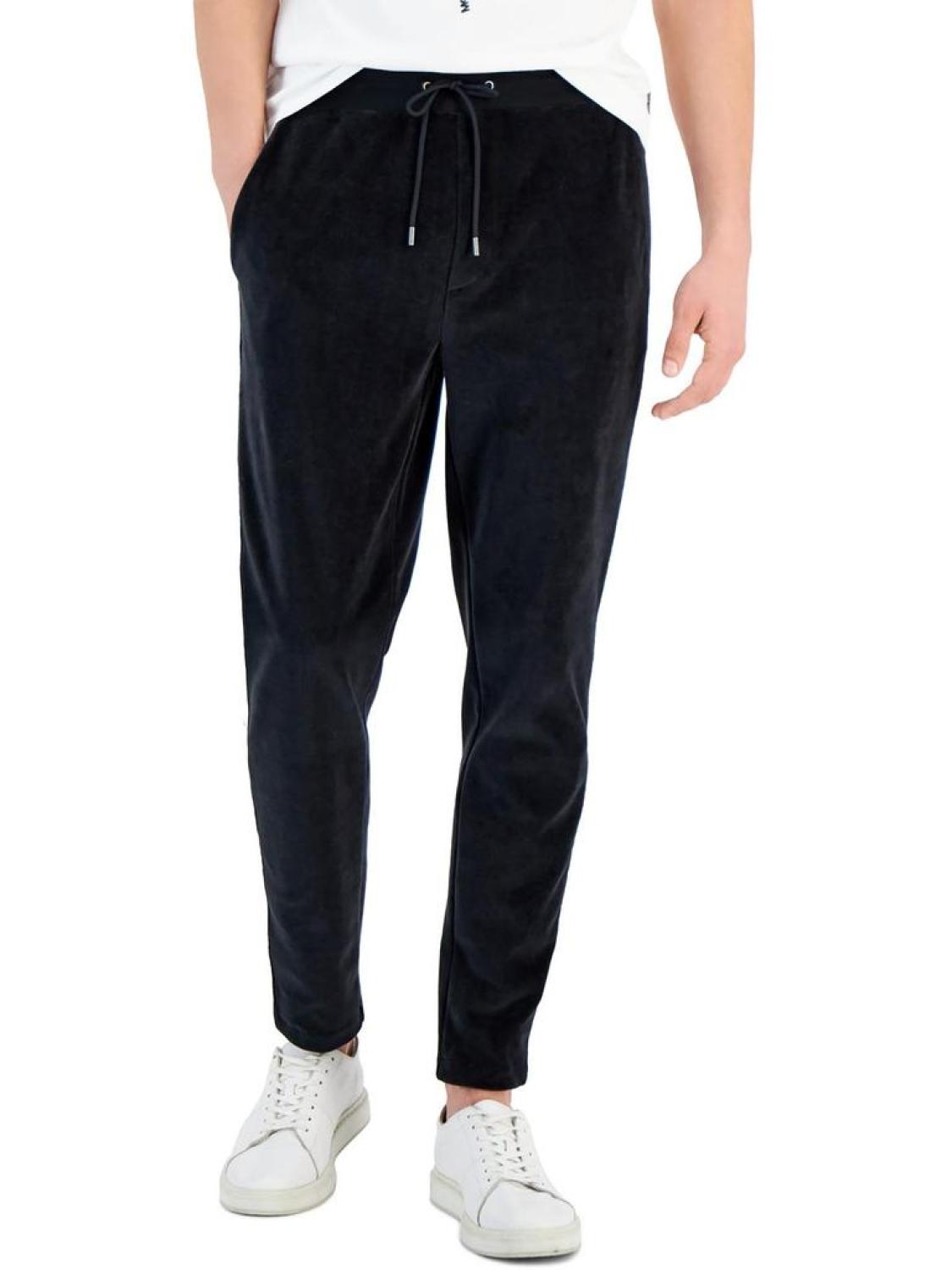 Mens Velvet Drawstring Jogger Pants