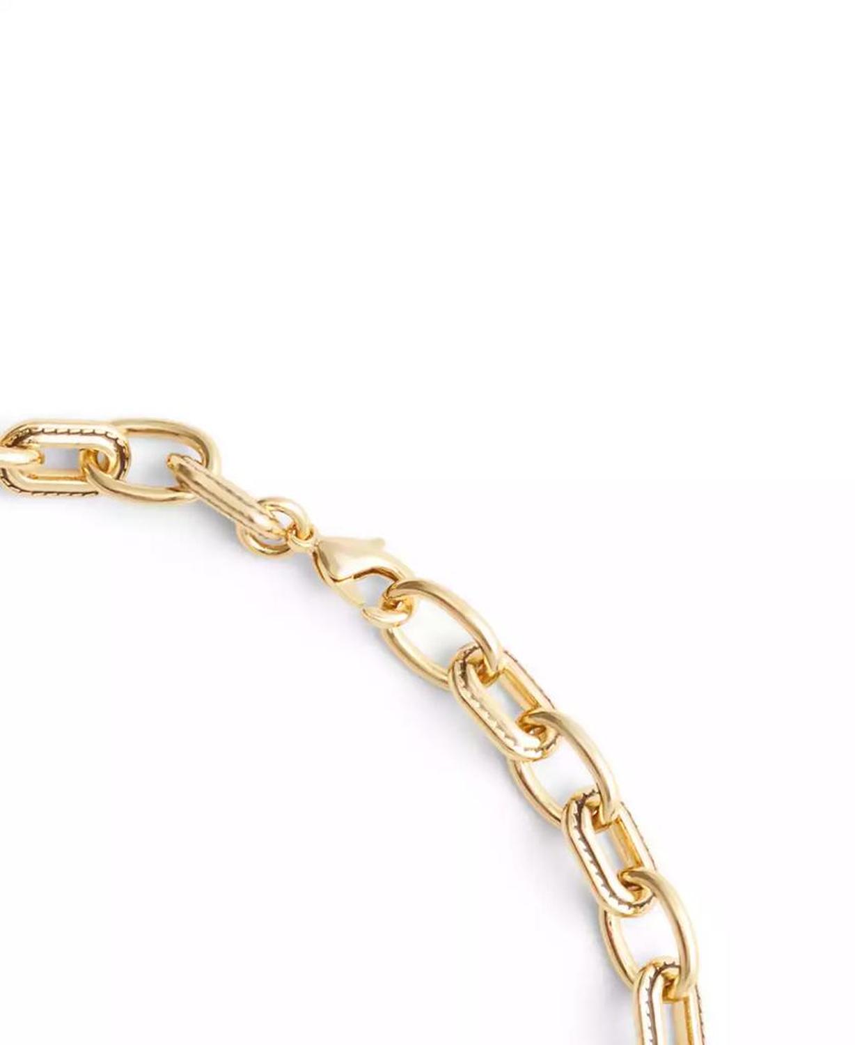 Gold-Tone Signature Stitched Chain Collar Necklace