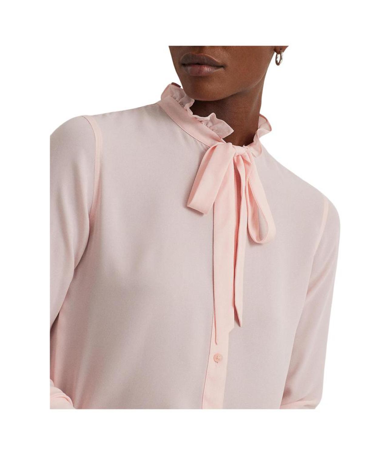 Classic Fit Georgette Tie-Neck Shirt