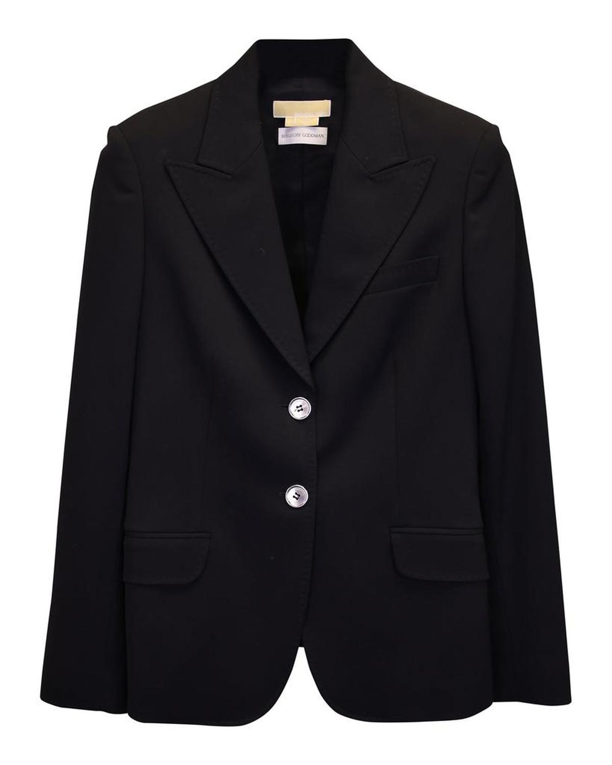 Michael Kors Blazer and Pants Suit Set in Black Cotton Wool