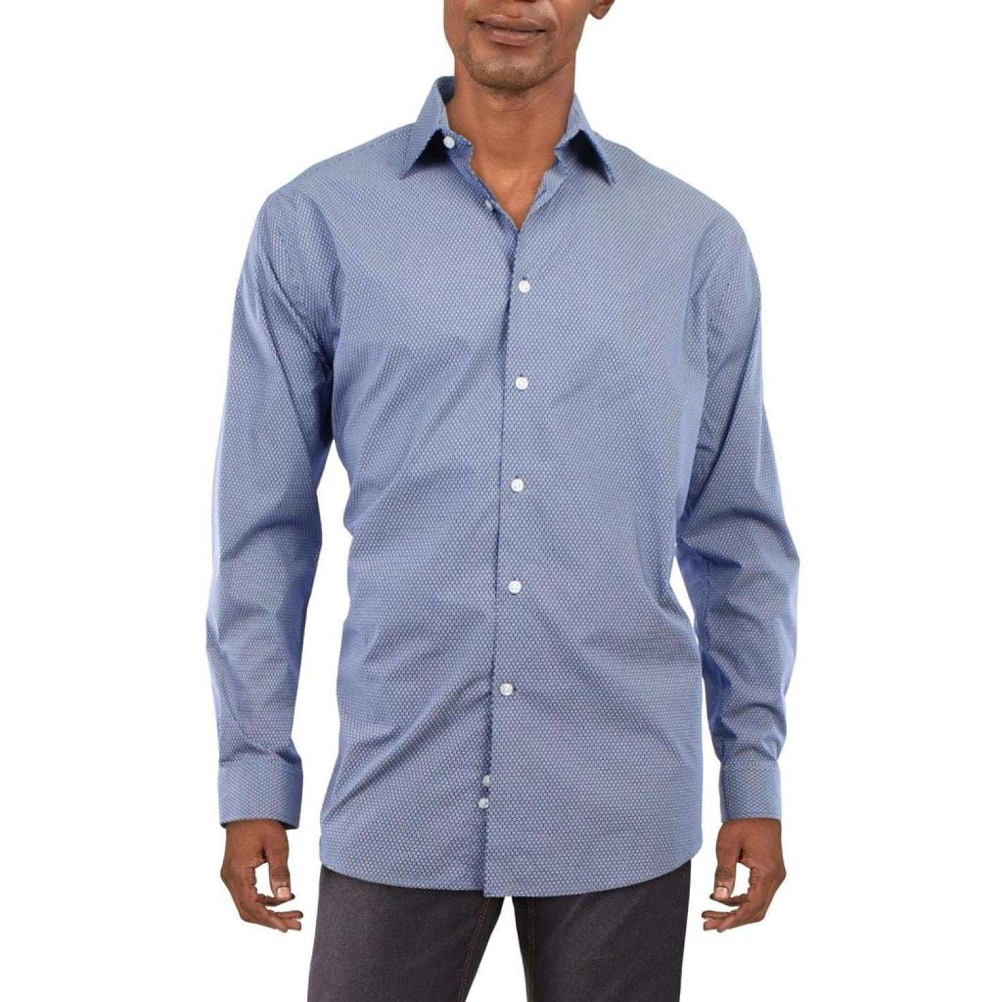 Mens Printed Regular Fit Button-Down Shirt