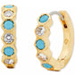 Gold-Tone Small Stone Huggie Hoop Earrings, 0.59"