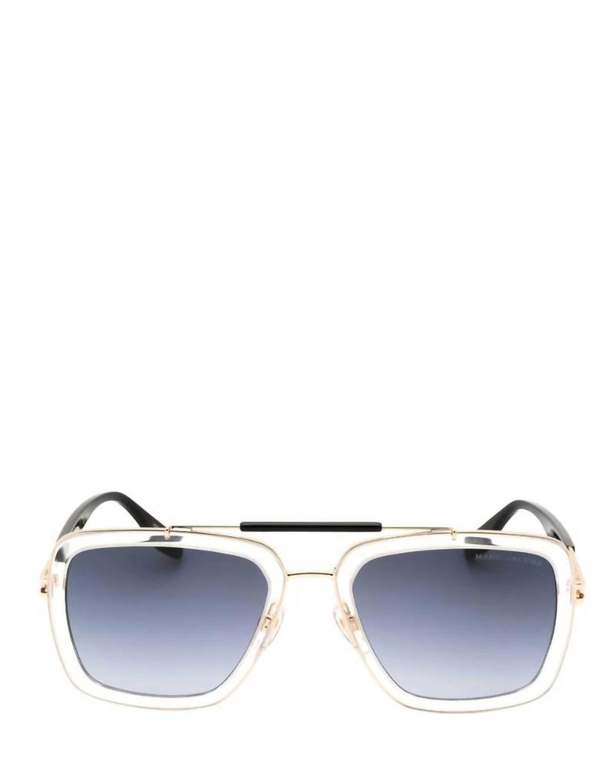 Women's Square Aviator Full Rim Sunglasses In Crystal/dark Grey