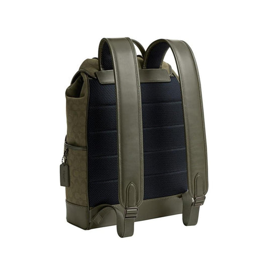 Men's League Flap In Signature Canvas Jacquard Backpack