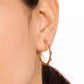 Gold-Tone Hint of Shimmer Small Hoop Earrings, 1"