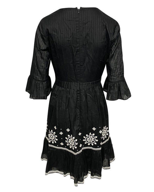 Kate Spade Embroidered Dress in Black Rayon