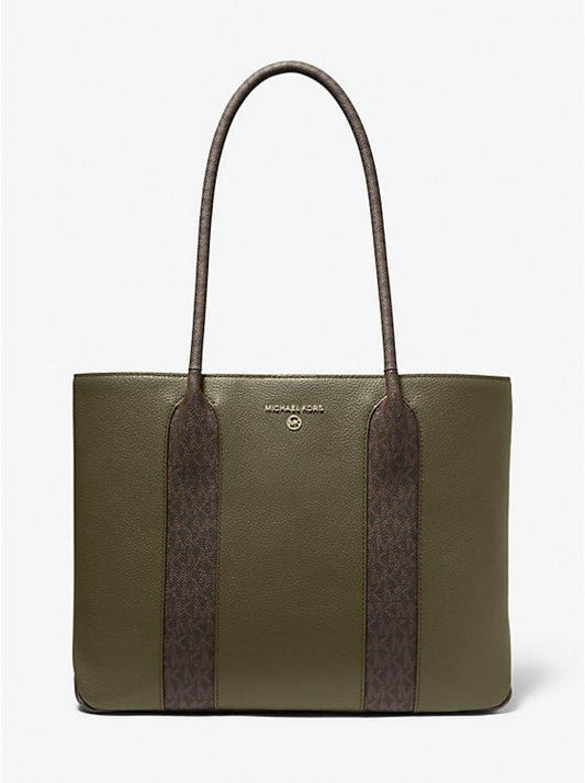 Austin Large Leather and Logo Tote Bag