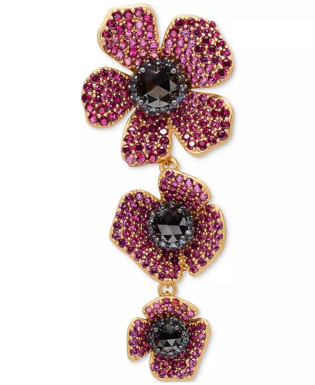 Cubic Zirconia Poppy Triple Drop Earrings