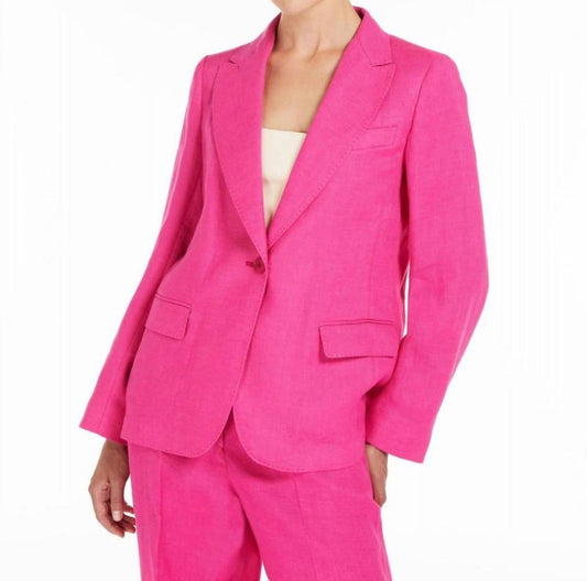 Weekend Nalut Linen Blazer In Fuchsia