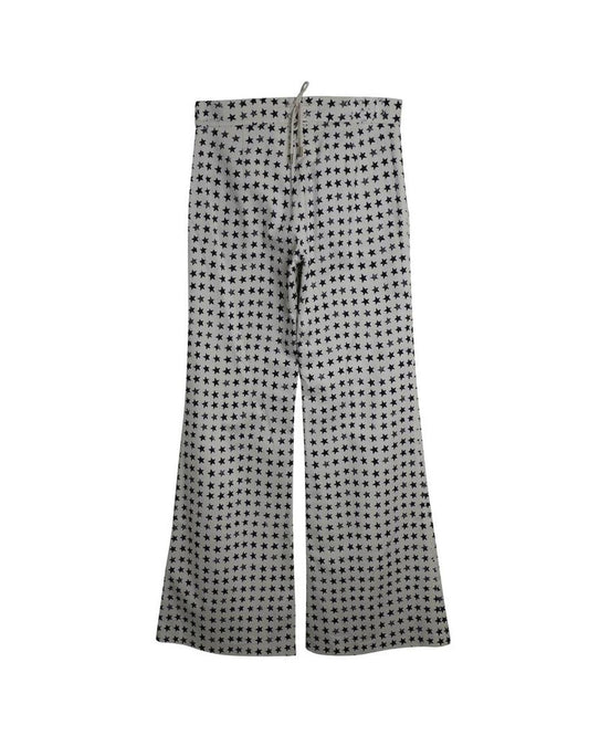 Max Mara Zirlo Star Print Flared Pants in White Cotton