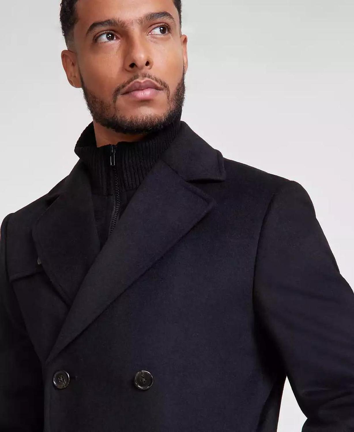 Men's Classic-Fit Wool Blend Solid Overcoat