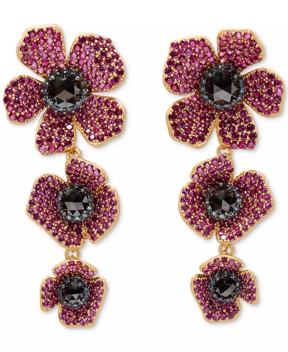 Cubic Zirconia Poppy Triple Drop Earrings