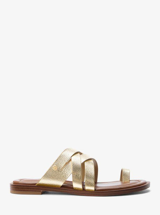 Nora Metallic Pebbled Leather Sandal