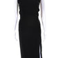 Michael Kors Collection Womens Wool Crew Neck Pleated Shift Dress Black