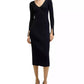 Women's Ribbed-Knit V-Neck Dress