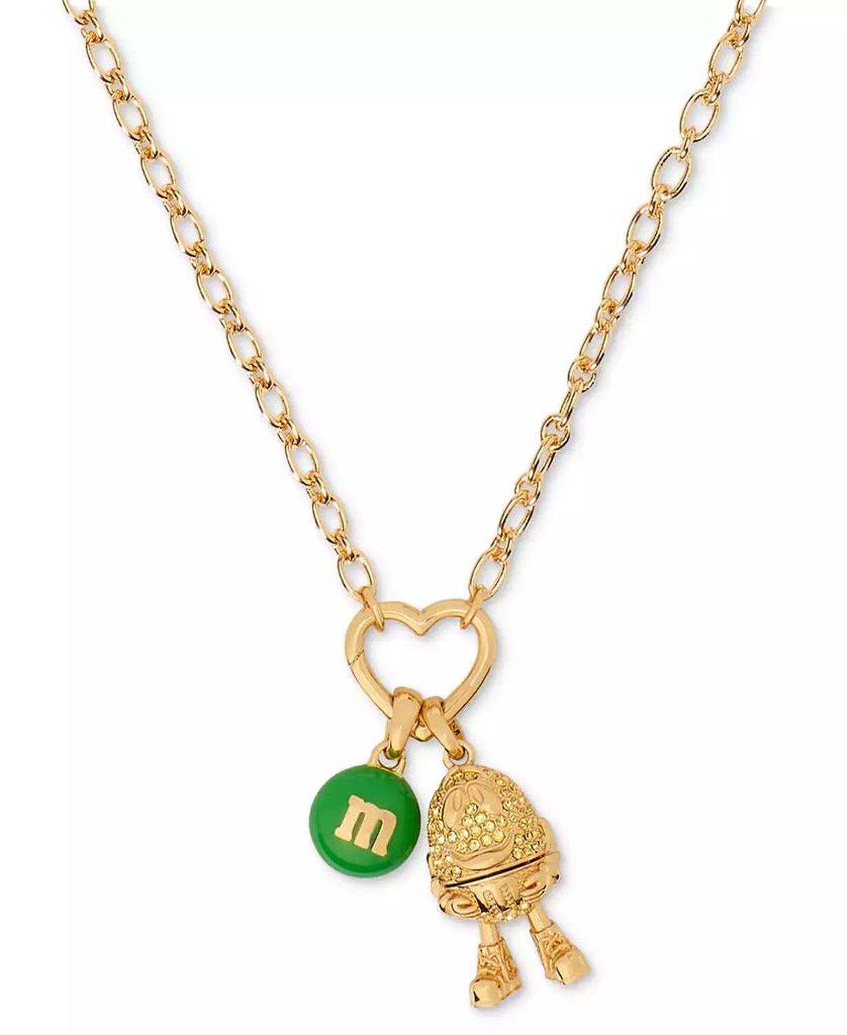 M&M X Gold-Tone M&M Statement Pendant Necklace, 18" + 3" extender