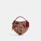 Heart Crossbody Bag In Signature Canvas With Cherry Print