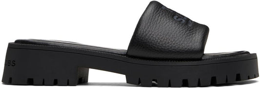 Black 'The Lug Sole Slide' Sandals