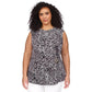 Plus Size Animal-Print Sleeveless Ring Twist Top