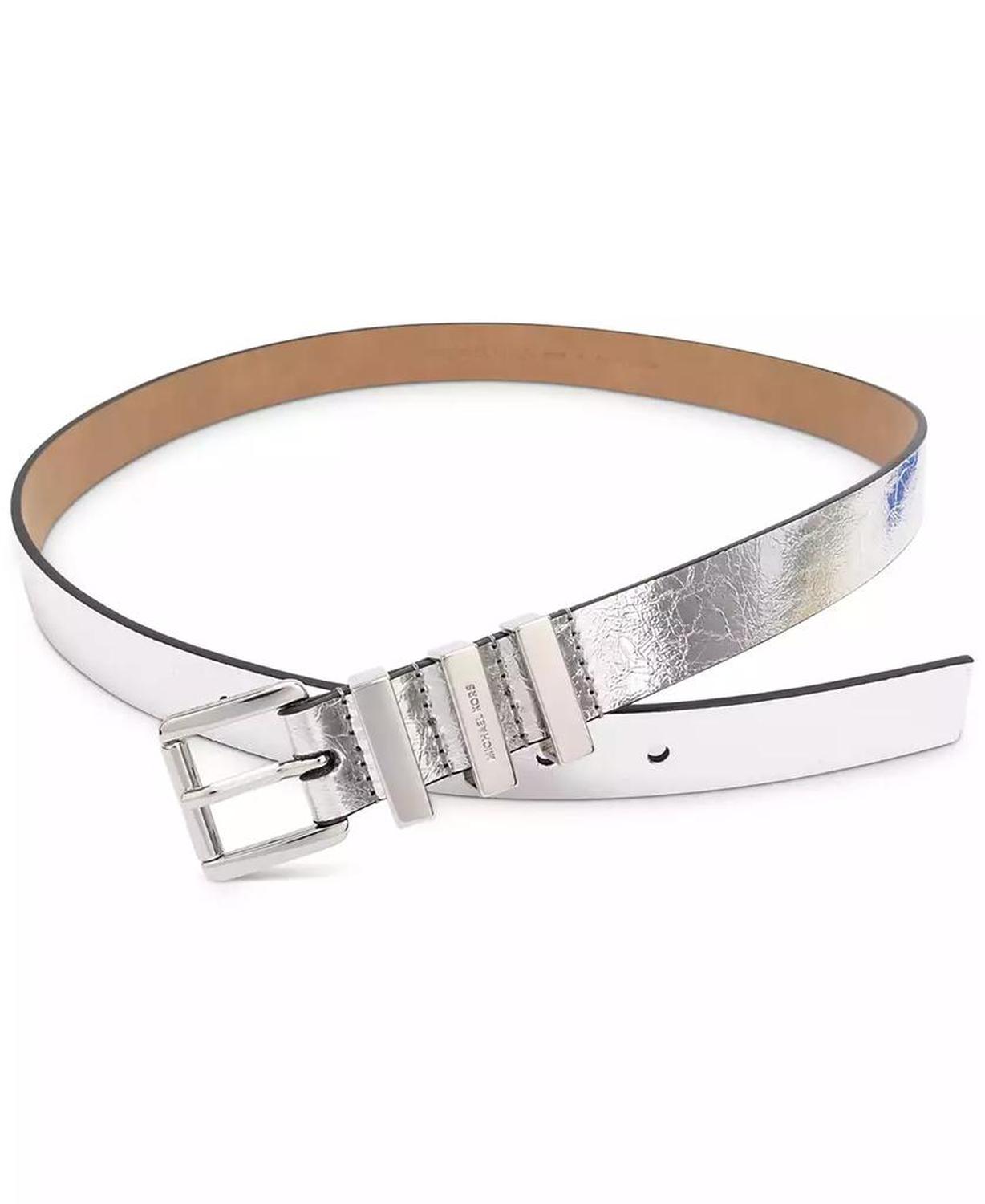 MICHAEL Women's Gold-Tone Leather Belt