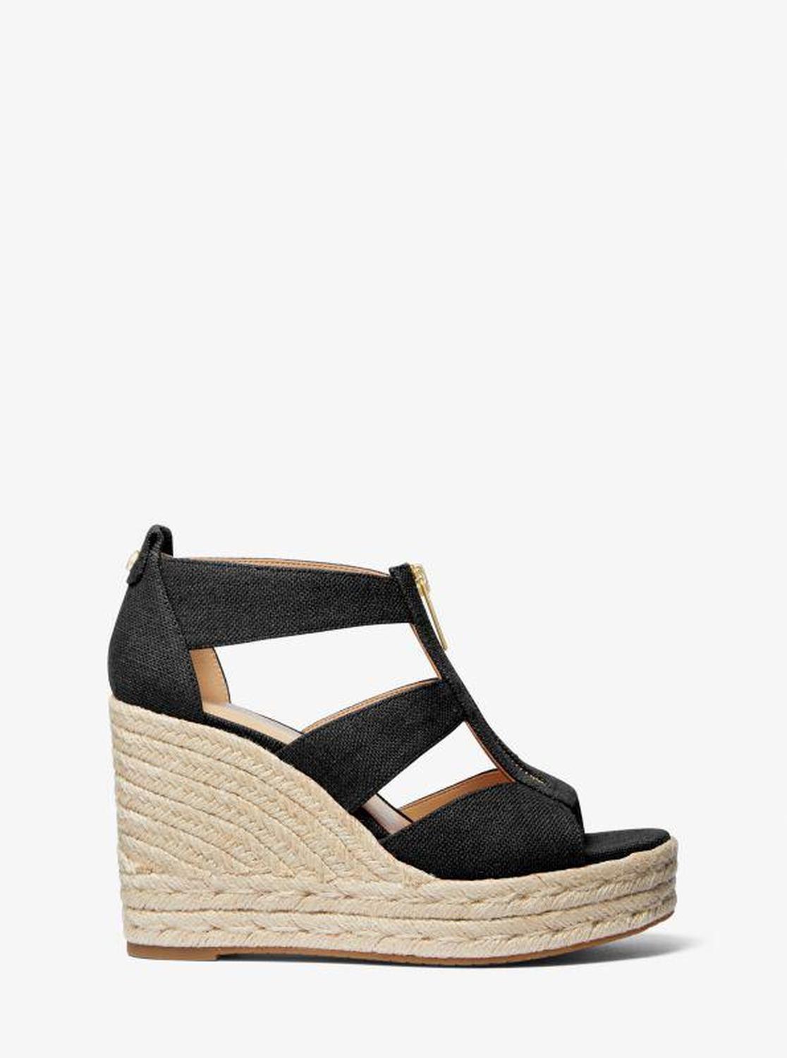 Etta Linen Blend Wedge Sandal