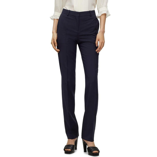 Women's Virgin Wool Regular-Fit High-Rise Pants