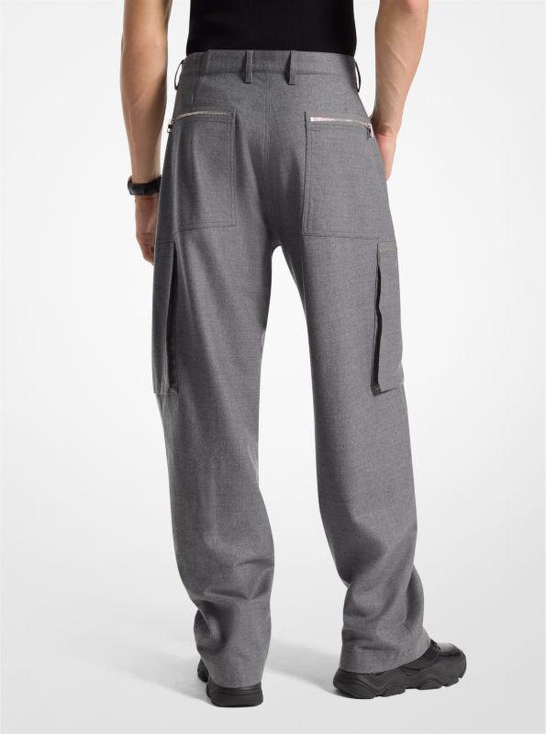 Stretch Wool Zip Cargo Pants