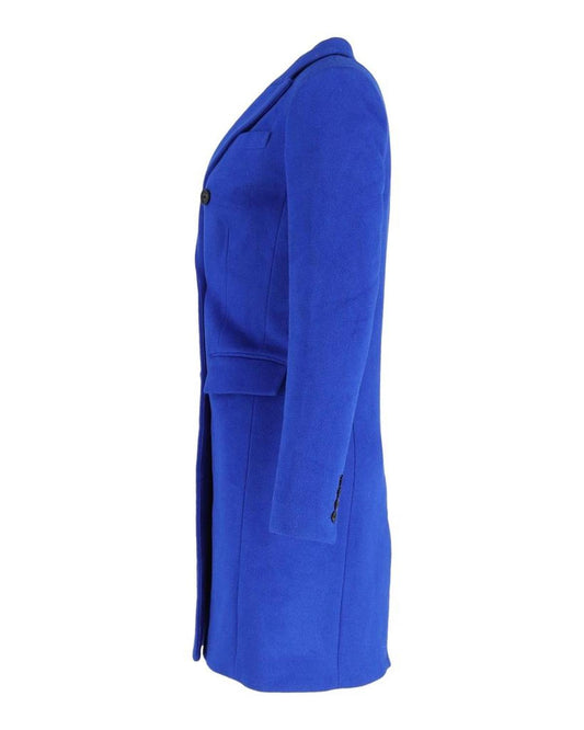 Michael Kors Double-Breasted Coat in Blue Wool