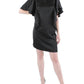 Womens Satin Ruffled Cocktail and Party Dress