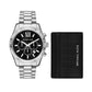 Men's Lexington Chronograph Stainless Steel Watch and Card Case Gift Set 44mm