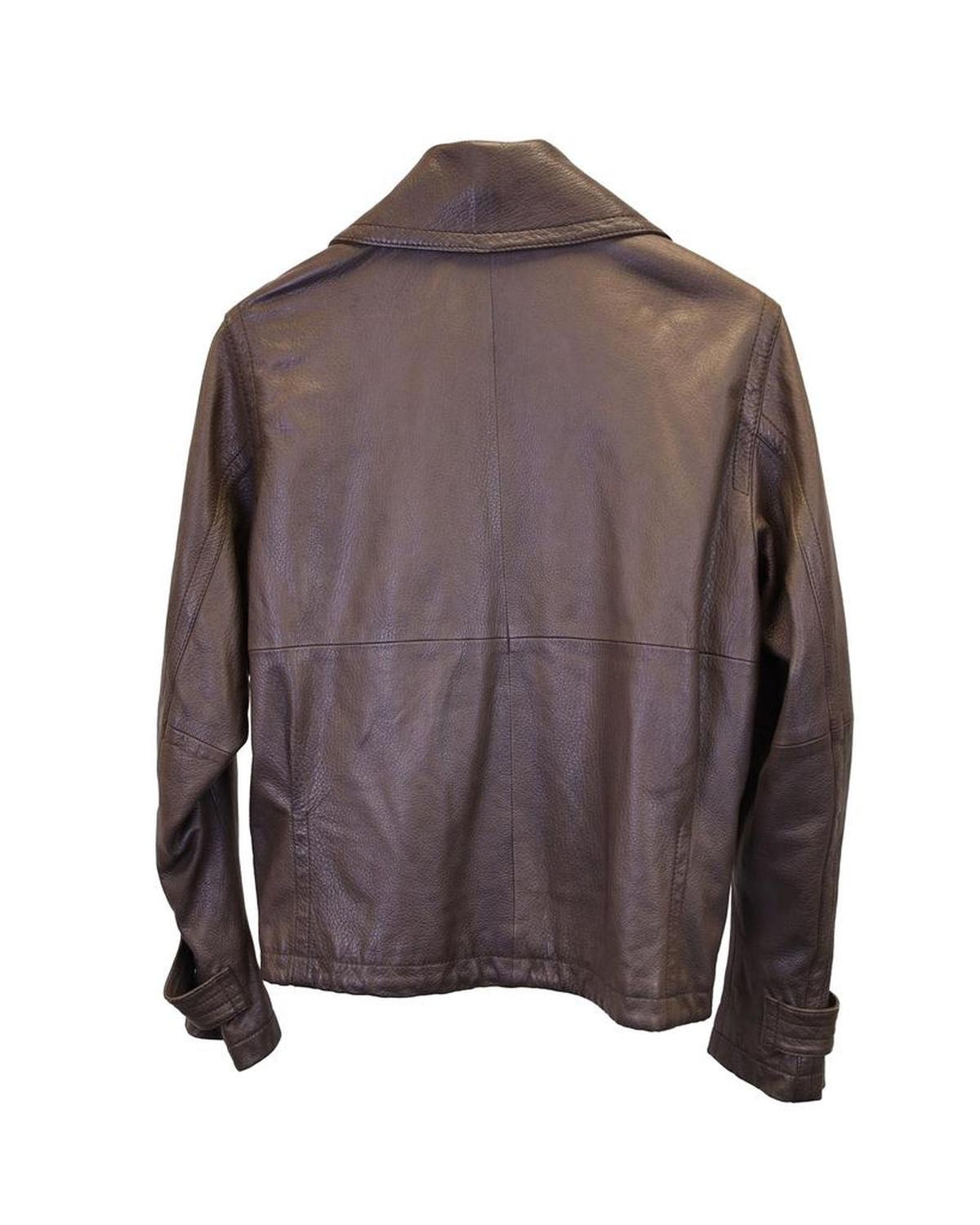 Max Mara Jacket in Brown Calfskin Leather